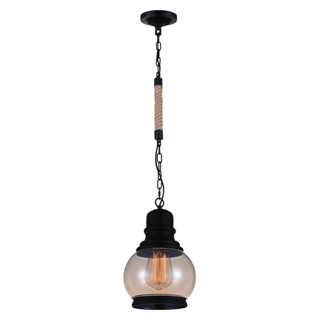 Cwi Lighting One Light Down Mini Pendant With Black Finish 9751P6-1-101